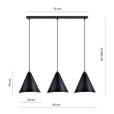 Emibig Lighting Taklampa REBEL 3 SVART/VIT
