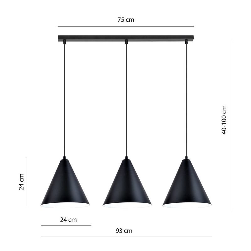 Emibig Lighting Taklampa REBEL 3 SVART/VIT