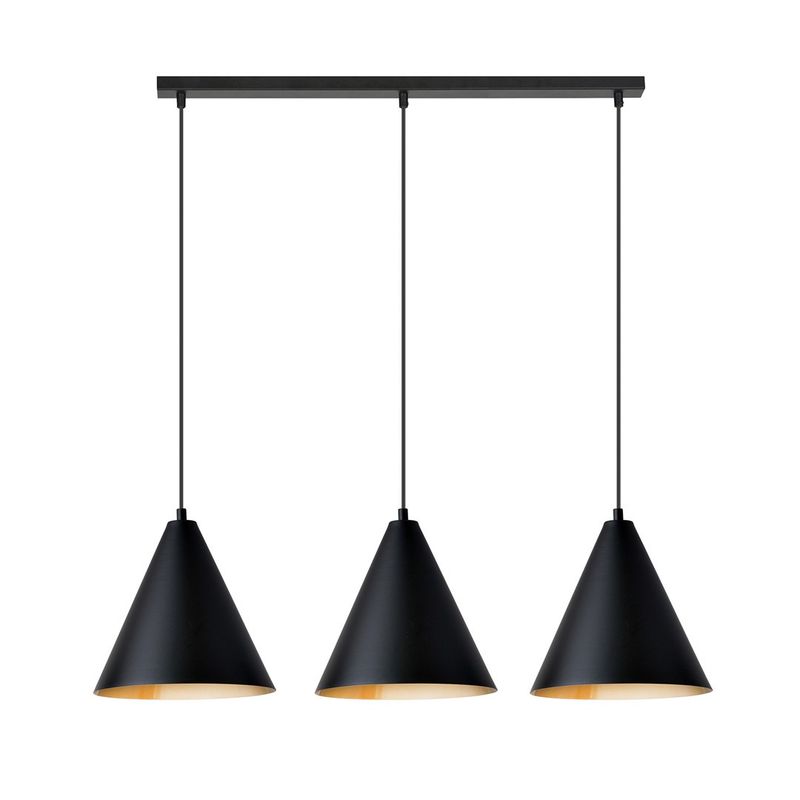 Emibig Lighting Taklampa REBEL 3 SVART/GULD