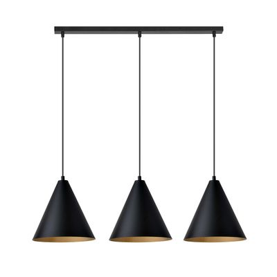 Emibig Lighting Taklampa REBEL 3 SVART/GULD