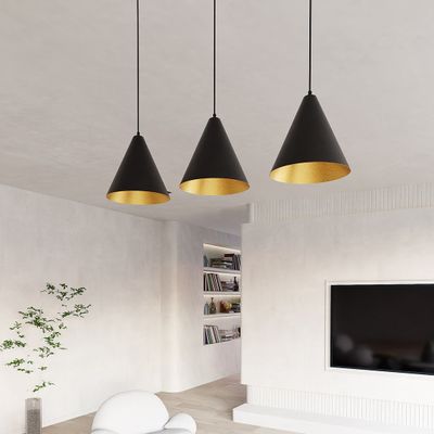 Emibig Lighting Taklampa REBEL 3 SVART/GULD