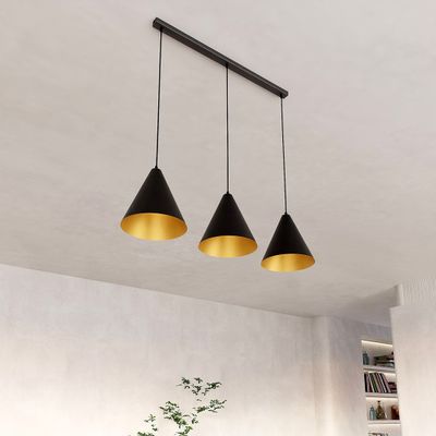 Emibig Lighting Taklampa REBEL 3 SVART/GULD