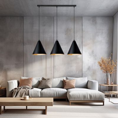 Emibig Lighting Taklampa REBEL 3 SVART/GULD