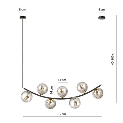 Emibig Lighting Taklampa RITZ 7 BL GRAFIT