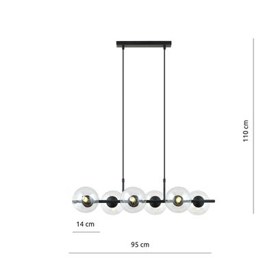 Emibig Lighting Taklampa RORY 6 TRANSPARENT