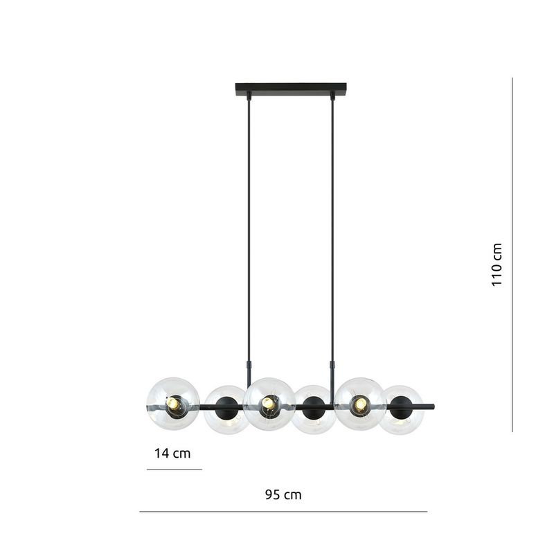 Emibig Lighting Taklampa RORY 6 TRANSPARENT
