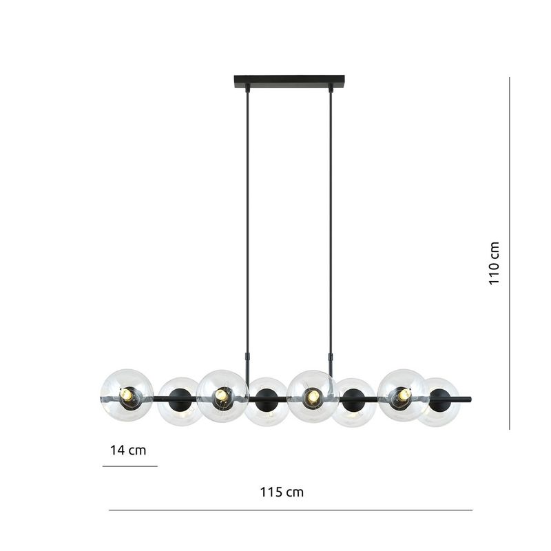 Emibig Lighting Taklampa RORY 8 TRANSPARENT