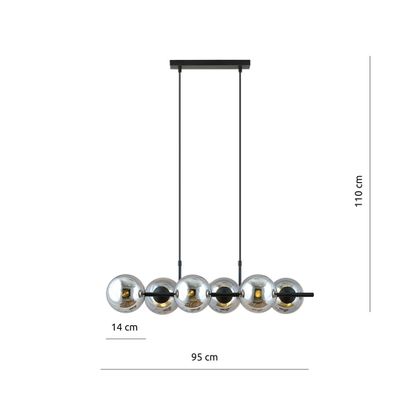 Emibig Lighting Taklampa RORY 6 GRAFIT