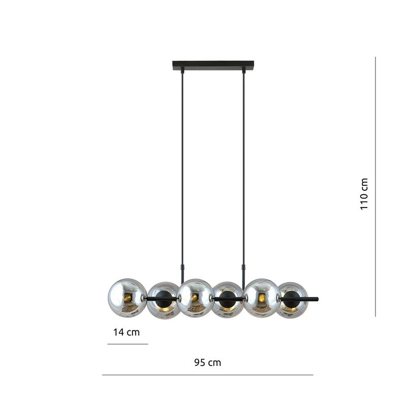 Emibig Lighting Taklampa RORY 6 GRAFIT
