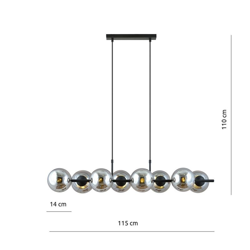 Emibig Lighting Taklampa RORY 8 GRAFIT