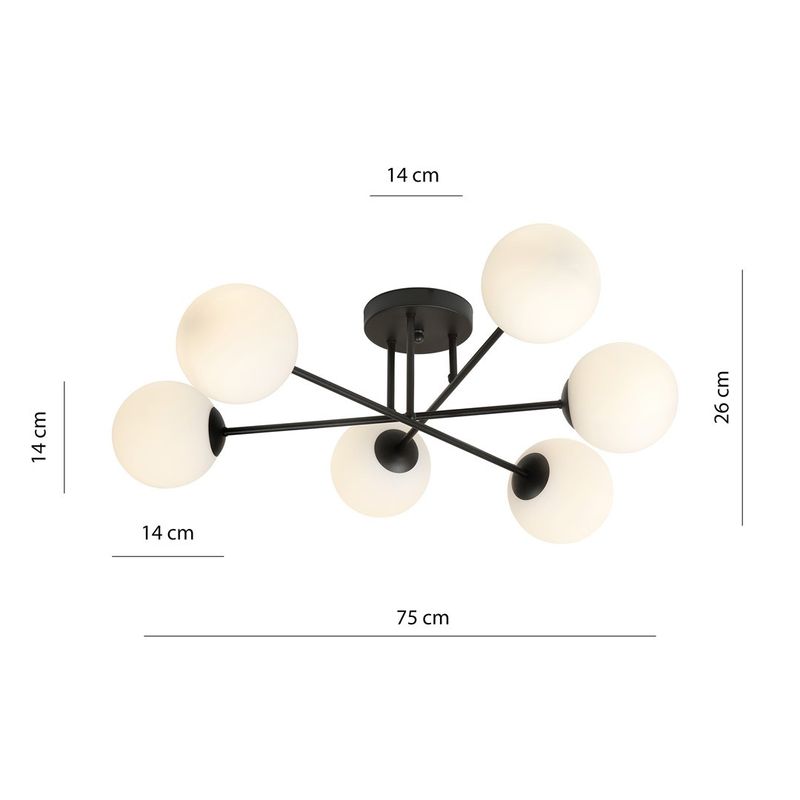 Emibig Lighting Taklampa ROMA 6 BL OPAL