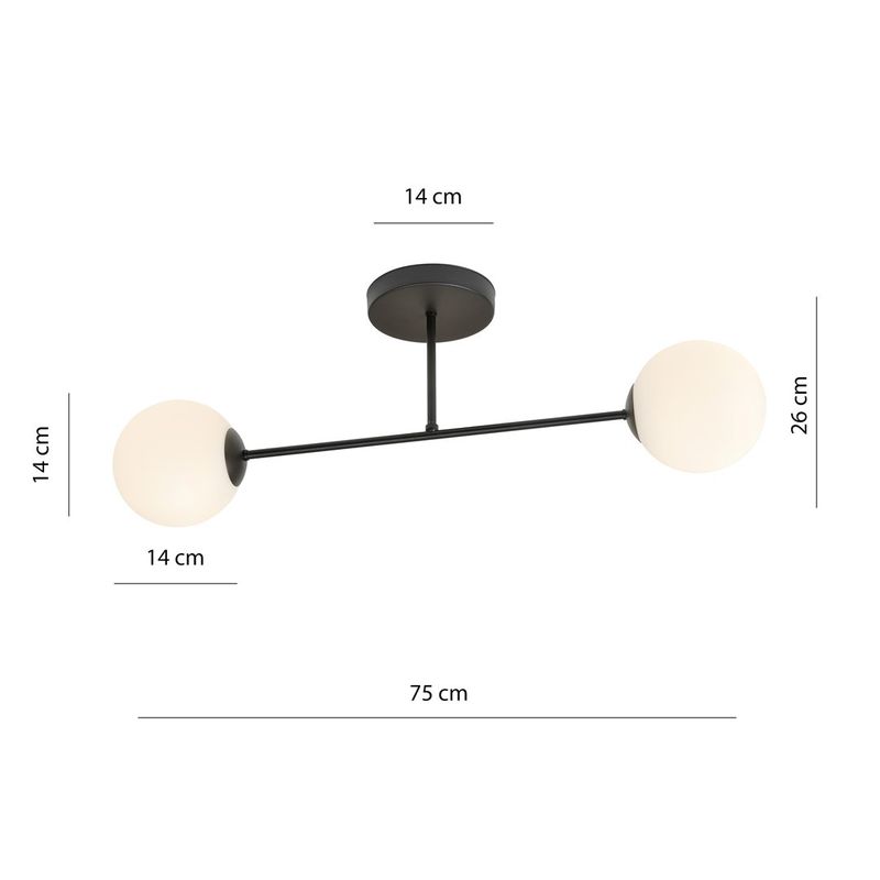 Emibig Lighting Taklampa ROMA 2 BL OPAL