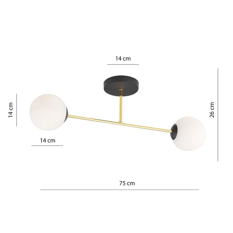 Emibig Lighting Taklampa MAGNUM 2 BL OPAL