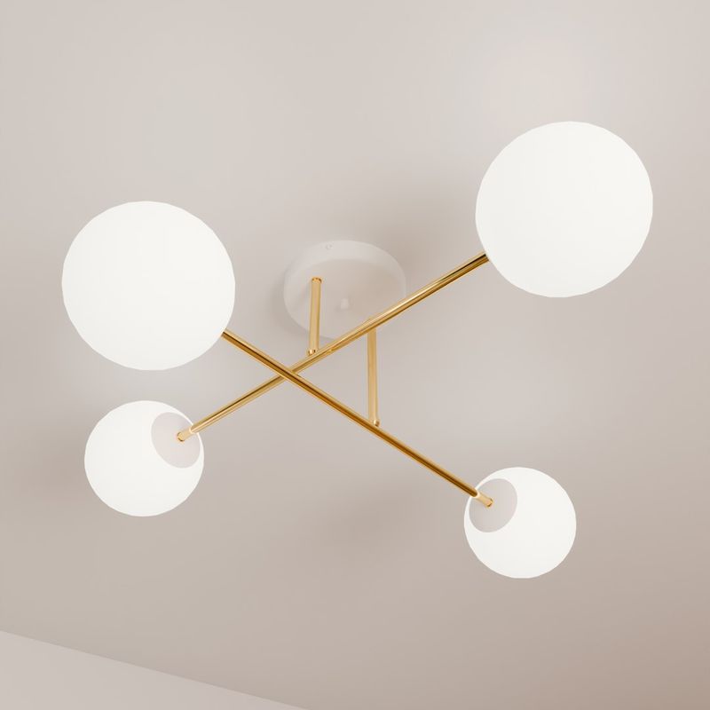 Emibig Lighting Taklampa MAGNUM 4 VIT OPAL