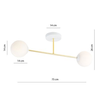 Emibig Lighting Taklampa MAGNUM 2 VIT OPAL