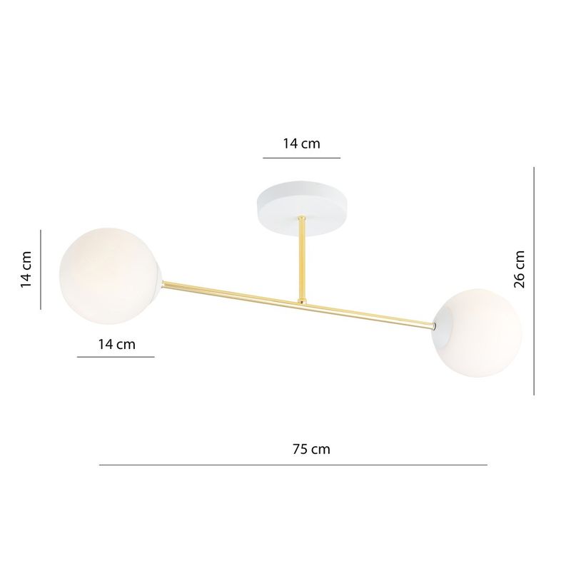Emibig Lighting Taklampa MAGNUM 2 VIT OPAL