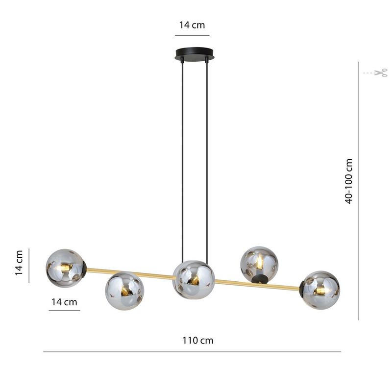Emibig Lighting Taklampa GRAVITY 6 BL GRAFIT
