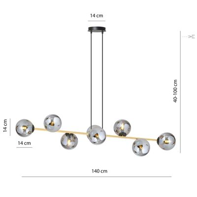 Emibig Lighting Taklampa GRAVITY 8 BL GRAFIT