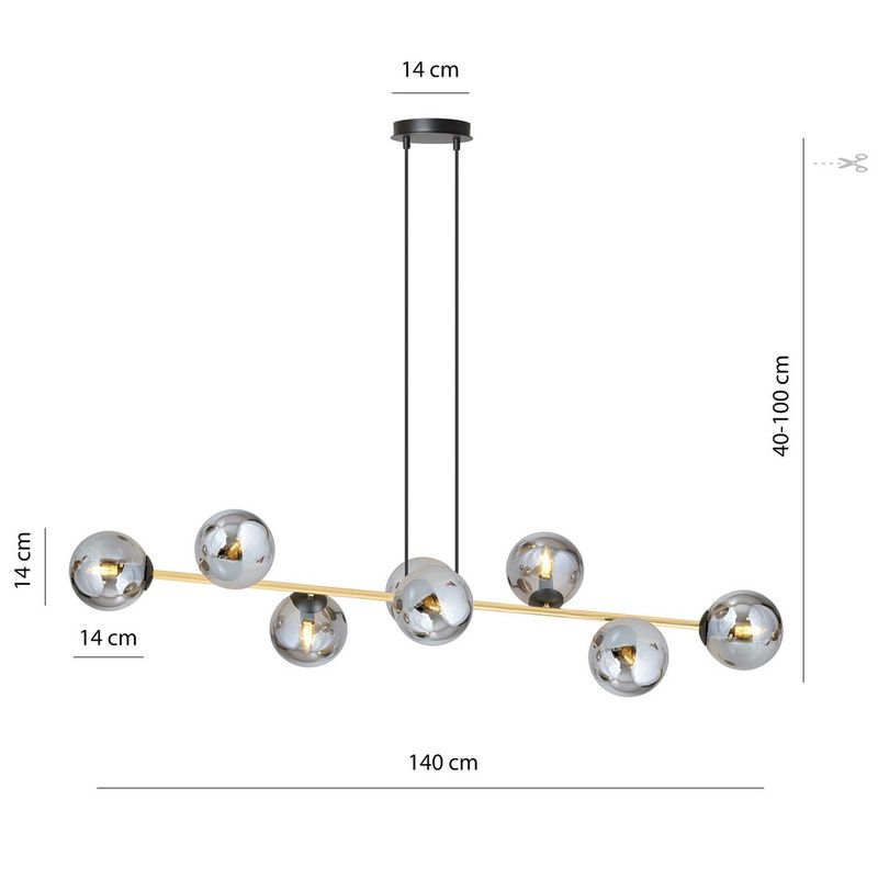 Emibig Lighting Taklampa GRAVITY 8 BL GRAFIT