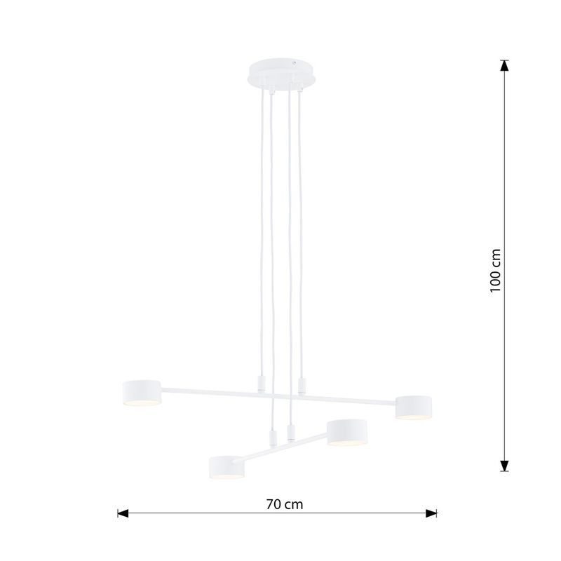 Emibig Lighting Taklampa MODUS 4 VIT