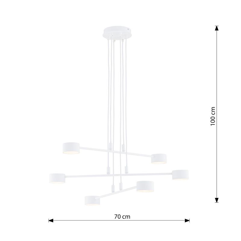 Emibig Lighting Taklampa MODUS 6 VIT