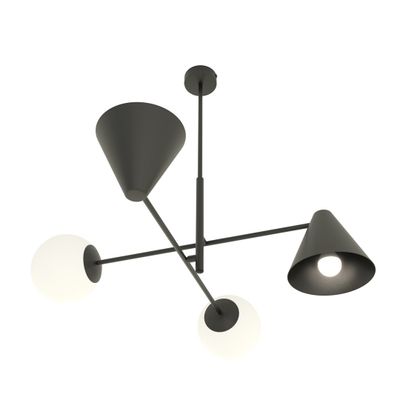 Emibig Lighting Taklampa HERMES 4 SVART