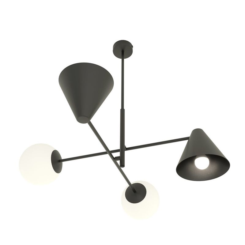 Emibig Lighting Taklampa HERMES 4 SVART