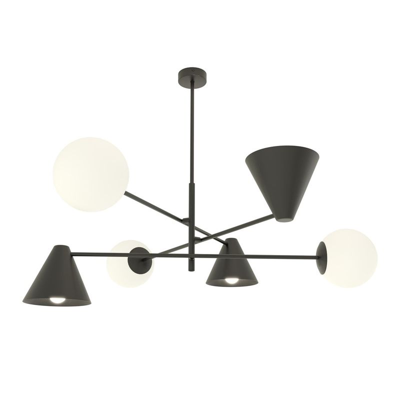 Emibig Lighting Taklampa HERMES 6 SVART
