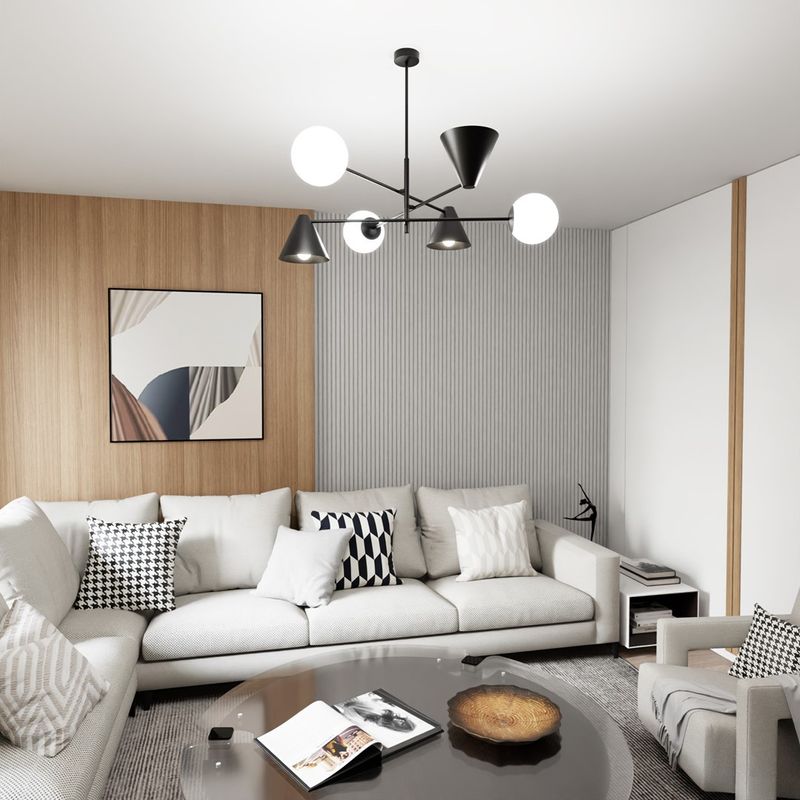 Emibig Lighting Taklampa HERMES 6 SVART