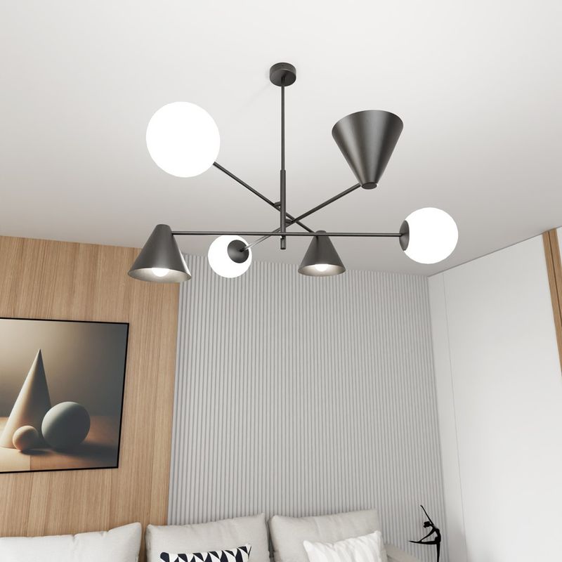Emibig Lighting Taklampa HERMES 6 SVART
