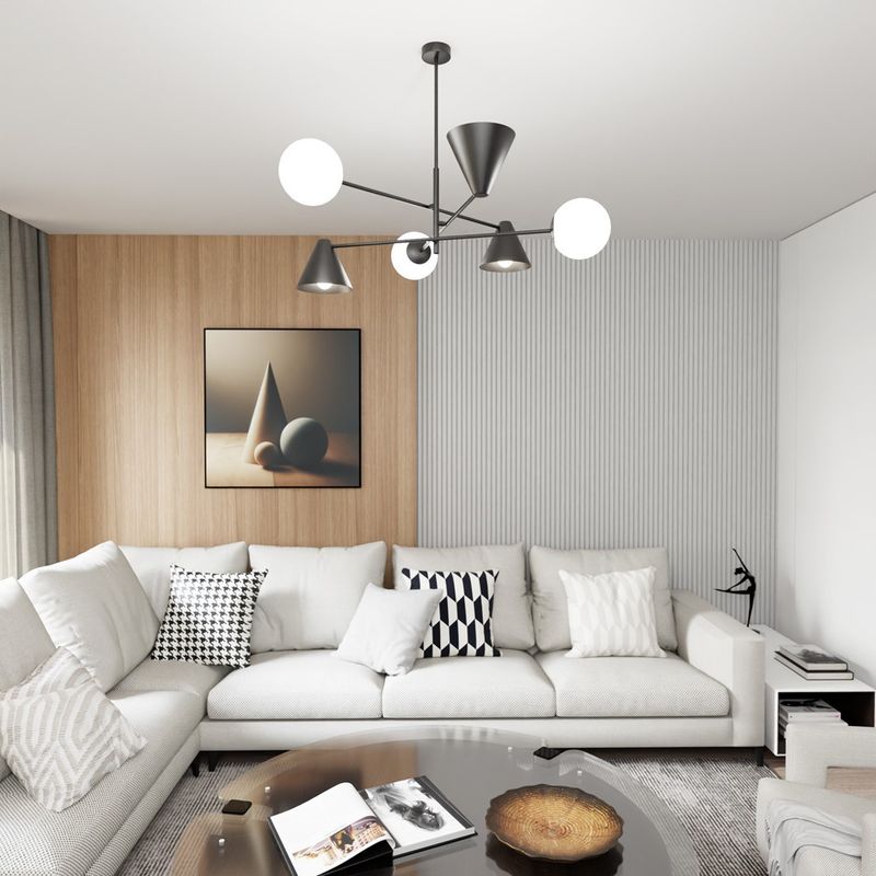 Emibig Lighting Taklampa HERMES 6 SVART