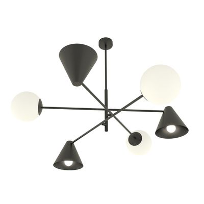 Emibig Lighting Taklampa HERMES 6 SVART