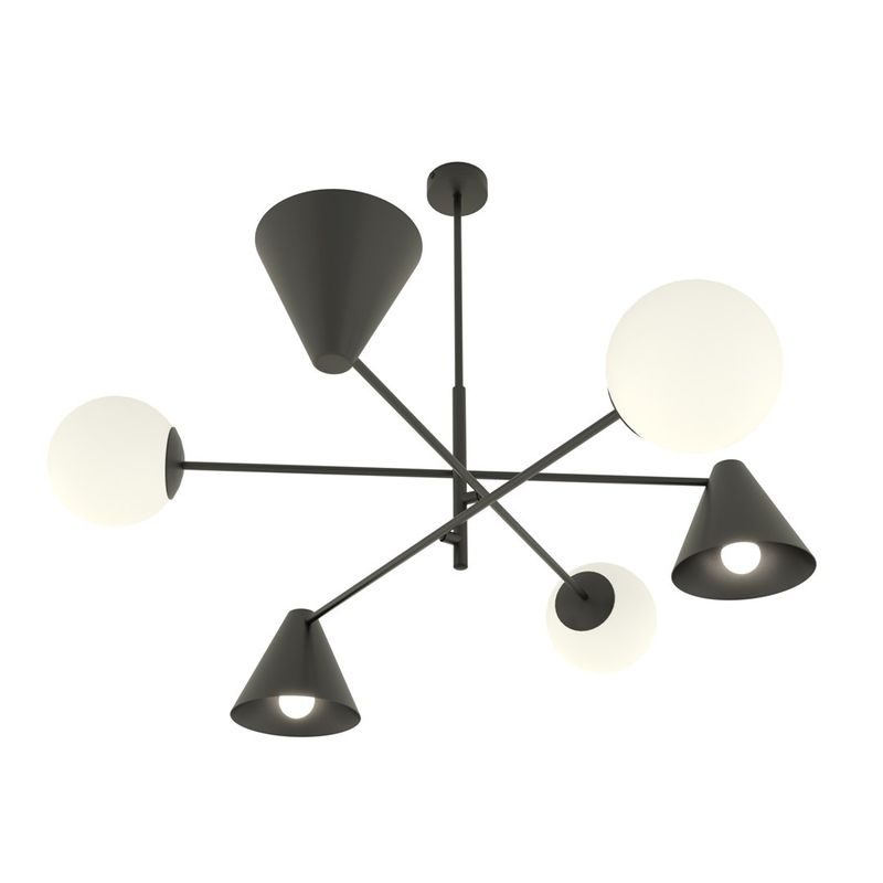 Emibig Lighting Taklampa HERMES 6 SVART