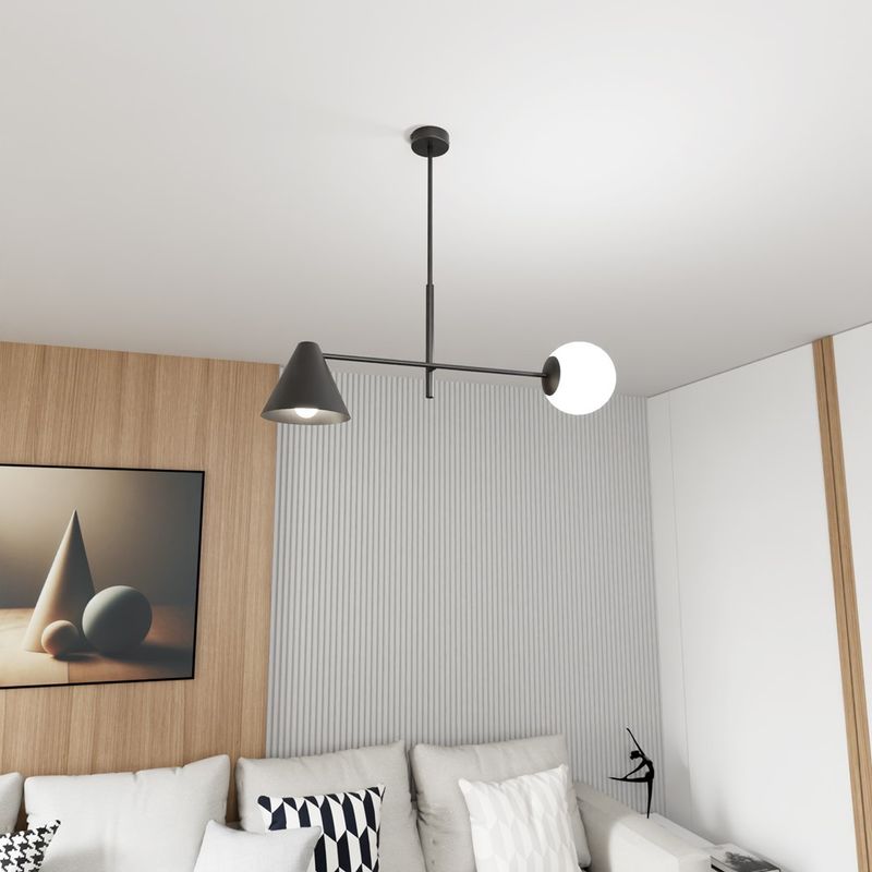 Emibig Lighting Taklampa HERMES 2 SVART
