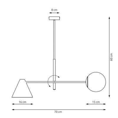 Emibig Lighting Taklampa HERMES 2 SVART