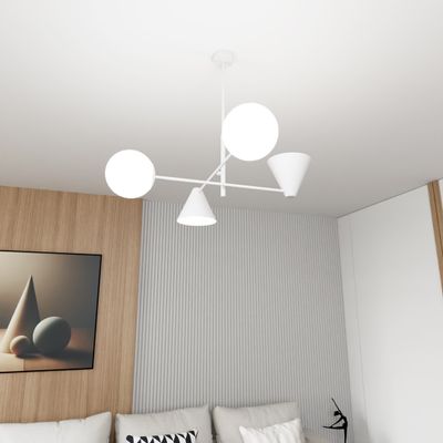 Emibig Lighting Taklampa HERMES 4 VIT