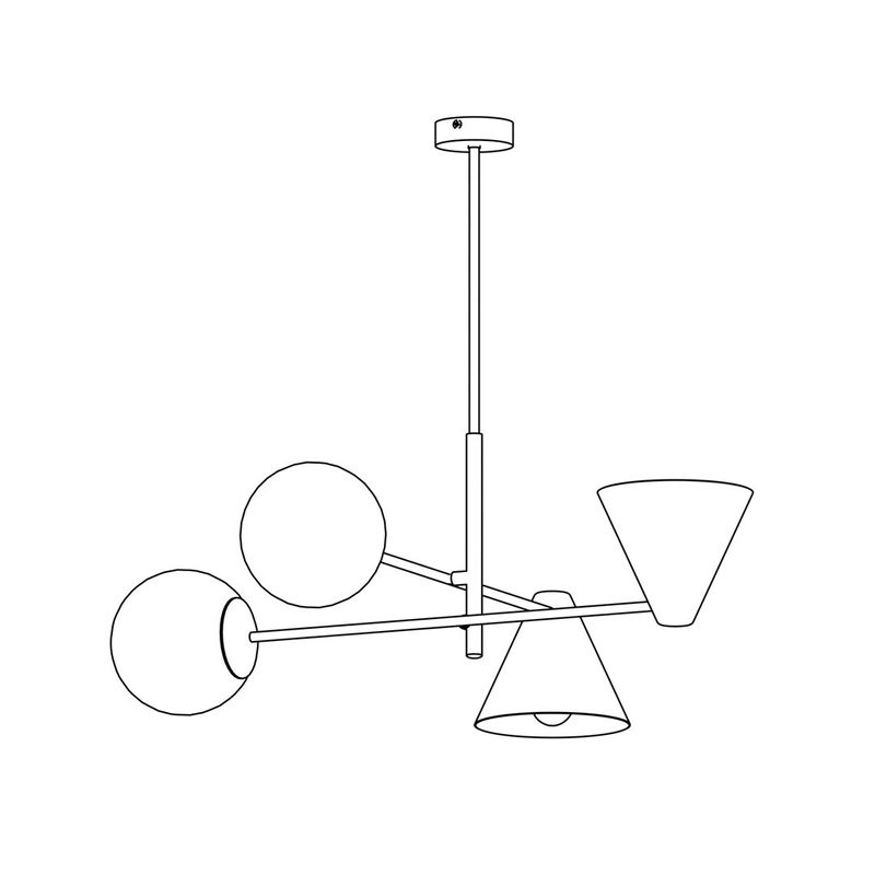 Emibig Lighting Taklampa HERMES 4 VIT
