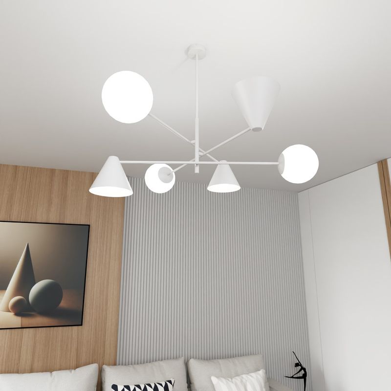 Emibig Lighting Taklampa HERMES 6 VIT