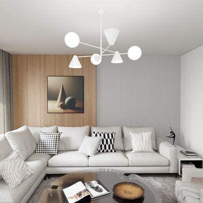 Emibig Lighting Taklampa HERMES 6 VIT