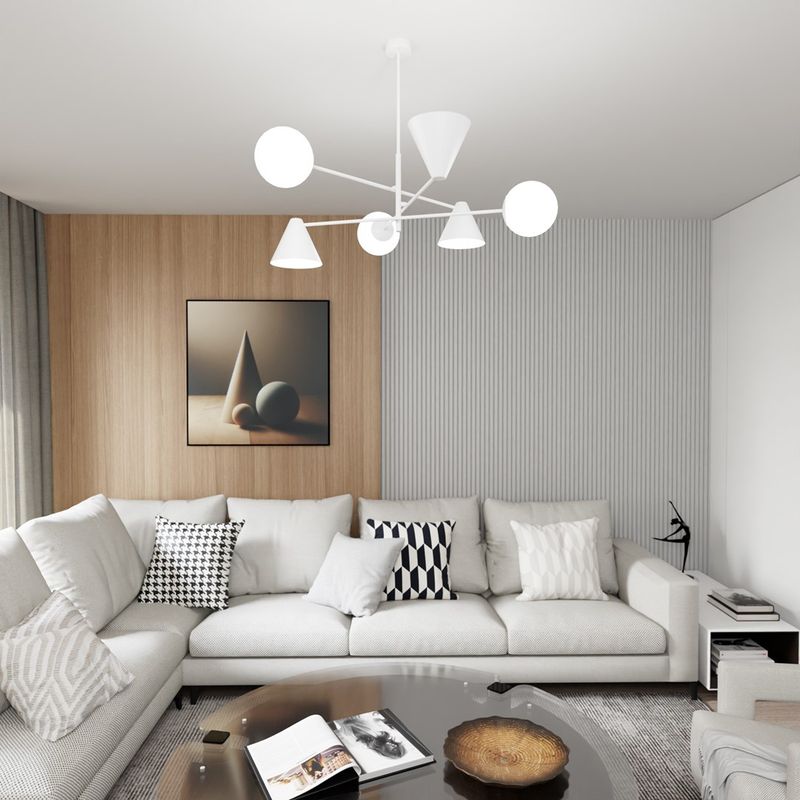 Emibig Lighting Taklampa HERMES 6 VIT