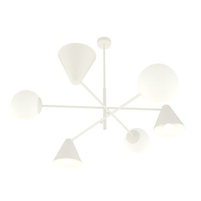 Emibig Lighting Taklampa HERMES 6 VIT