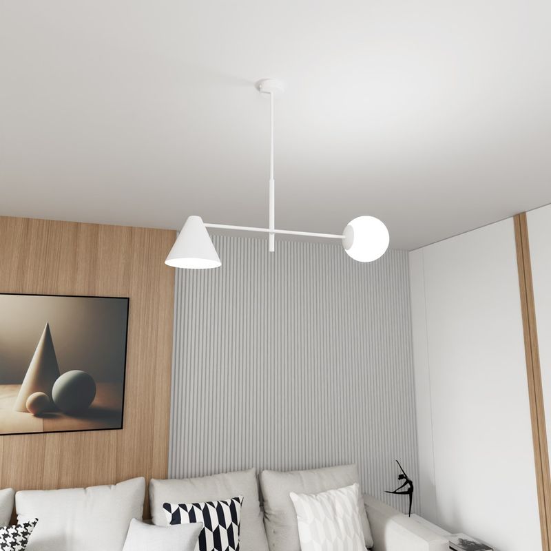Emibig Lighting Taklampa HERMES 2 VIT
