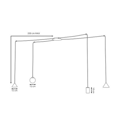 Emibig Lighting Taklampa FUJI 4 SVART