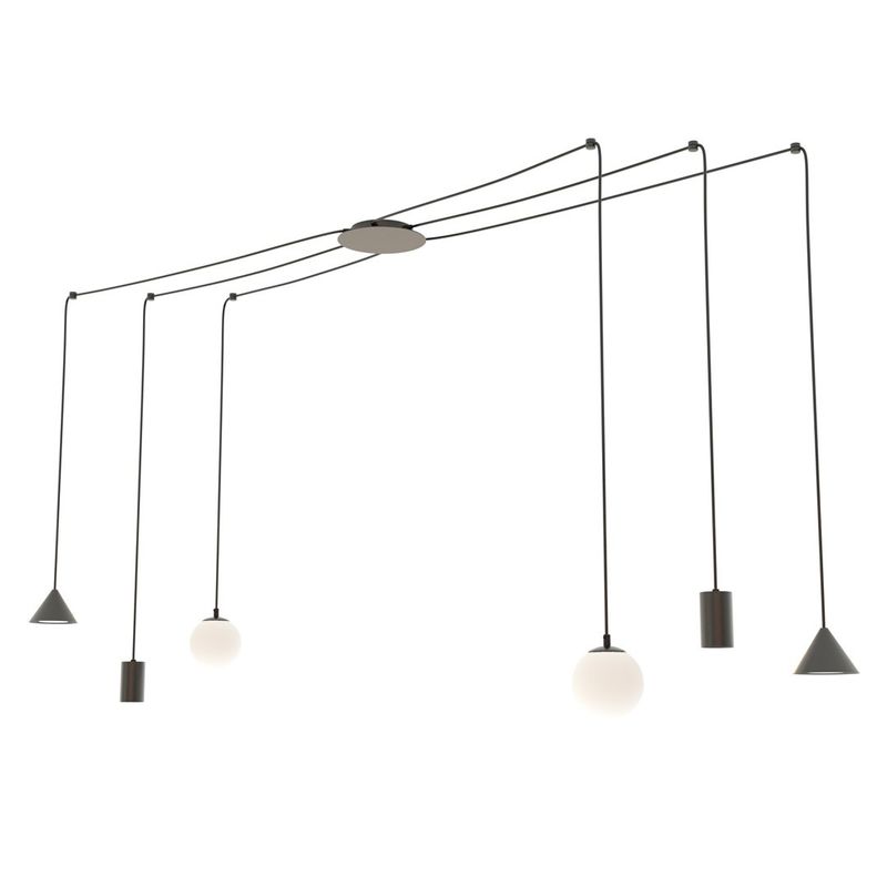 Emibig Lighting Taklampa FUJI 6 SVART