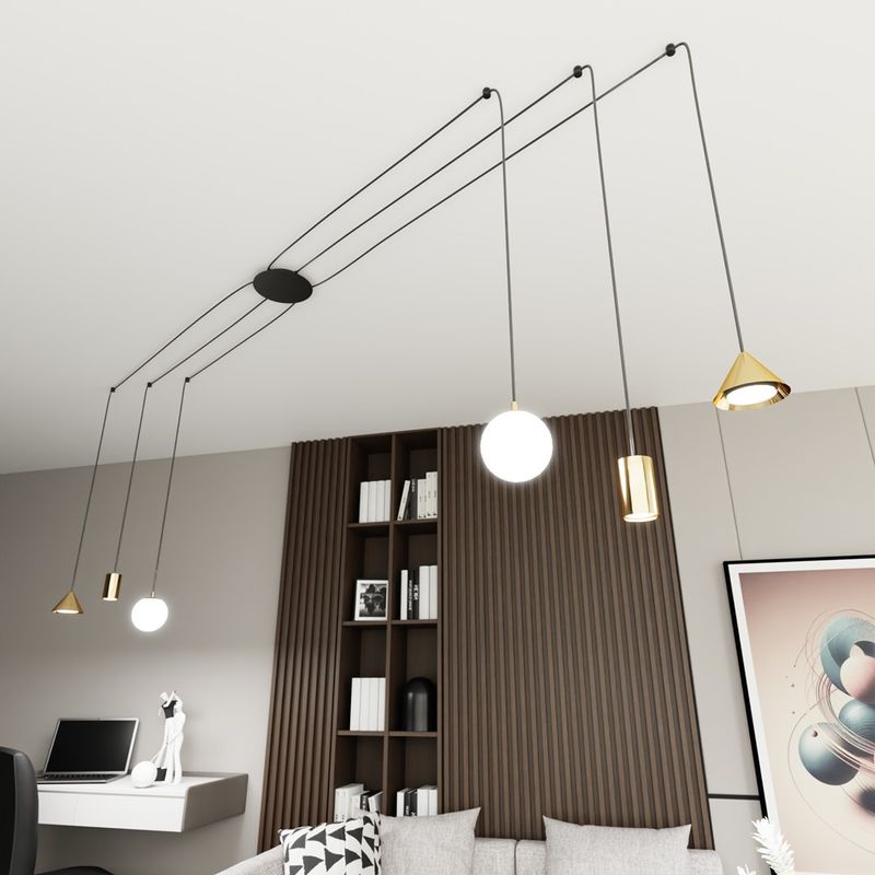 Emibig Lighting Taklampa FUJI 6 GULD