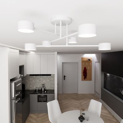 Emibig Lighting Taklampa HALO 6 VIT