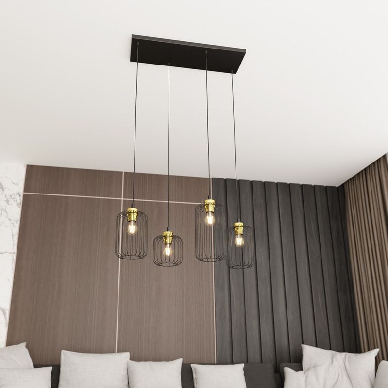 Emibig Lighting Taklampa VANDER 4 BL GULD