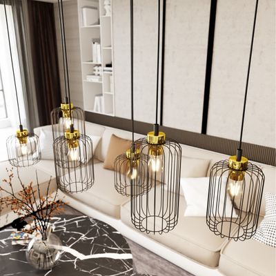 Emibig Lighting Taklampa VANDER 6 BL GULD