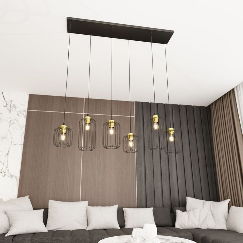 Emibig Lighting Taklampa VANDER 6 BL GULD