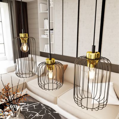 Emibig Lighting Taklampa VANDER 3 BL GULD